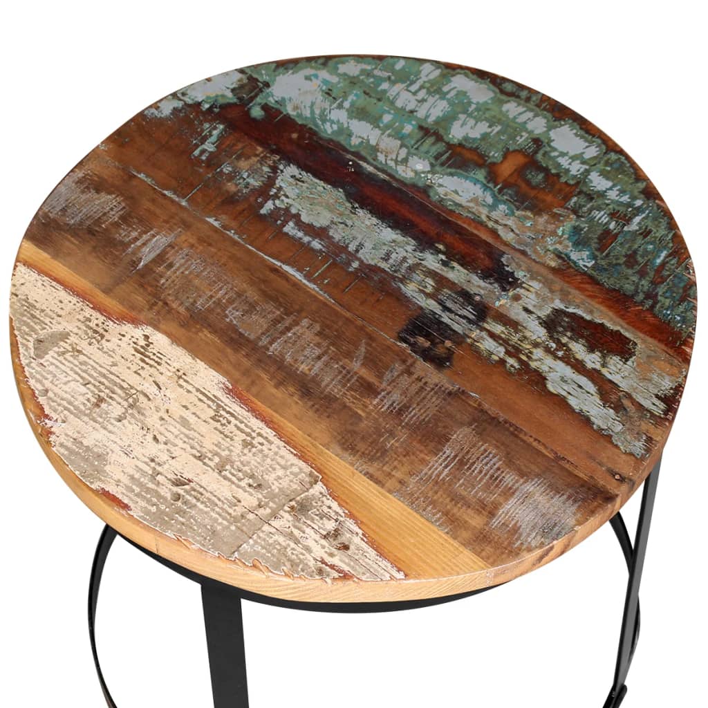 Set măsuță cafea 2 piese 40cm/50cm lemn masiv reciclat rotund Lando - Lando