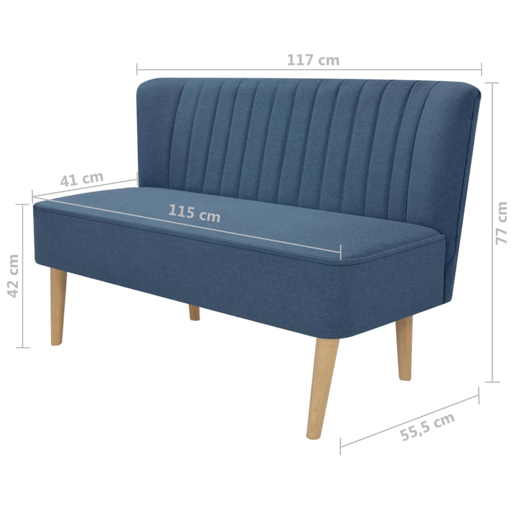 Canapea cu material textil, 117 x 55,5 x 77 cm, albastru - Lando