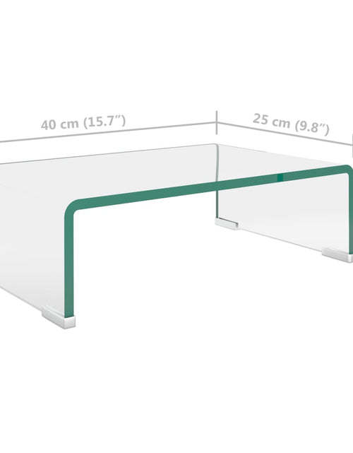 Încărcați imaginea în vizualizatorul Galerie, Stativ TV/monitor, sticlă transparentă, 40x25x11 cm Lando - Lando
