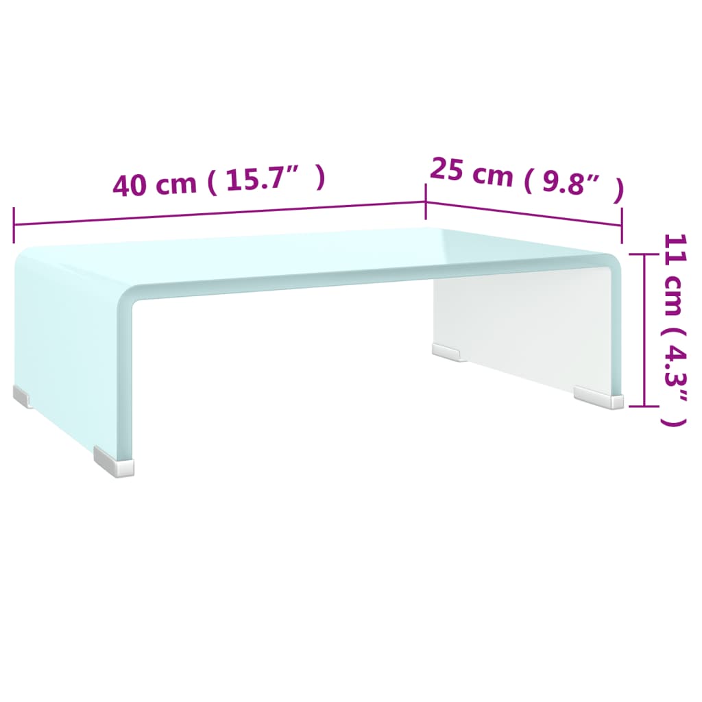 Stativ TV/Suport monitor, sticlă, verde, 40 x 25 x 11 cm Lando - Lando