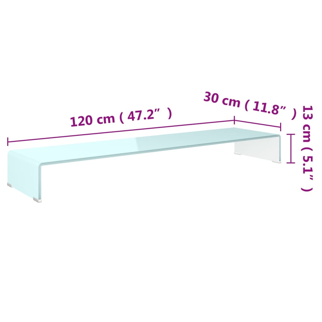 Stativ TV/Suport monitor, sticlă, verde, 120 x 30 x 13 cm Lando - Lando