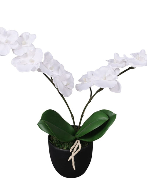 Загрузите изображение в средство просмотра галереи, Plantă artificială orhidee cu ghiveci, 30 cm, alb Lando - Lando

