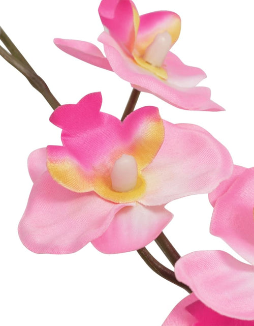 Загрузите изображение в средство просмотра галереи, Plantă artificială orhidee cu ghiveci, 30 cm, roz - Lando
