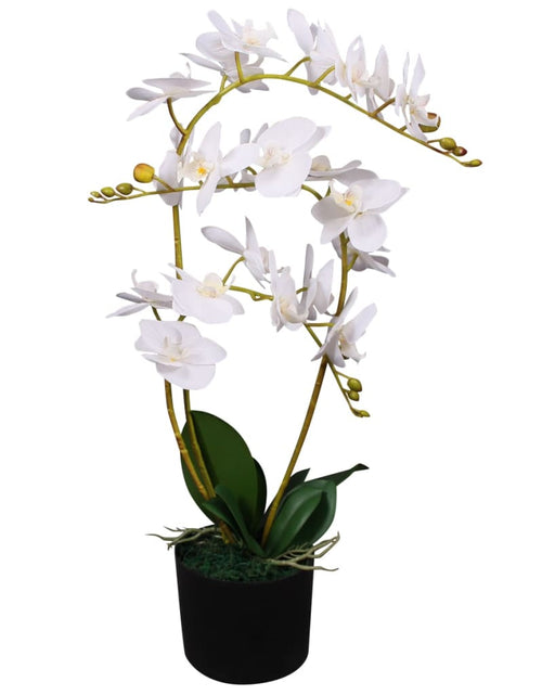 Încărcați imaginea în vizualizatorul Galerie, Plantă artificială orhidee cu ghiveci, 65 cm, alb Lando - Lando
