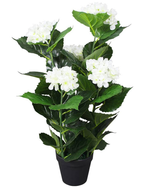 Încărcați imaginea în vizualizatorul Galerie, Plantă artificială Hydrangea cu ghiveci, 60 cm, alb - Lando
