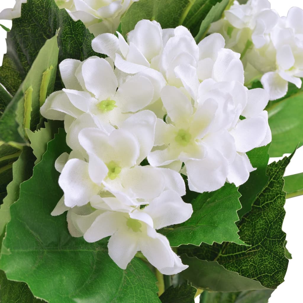 Plantă artificială Hydrangea cu ghiveci, 60 cm, alb - Lando