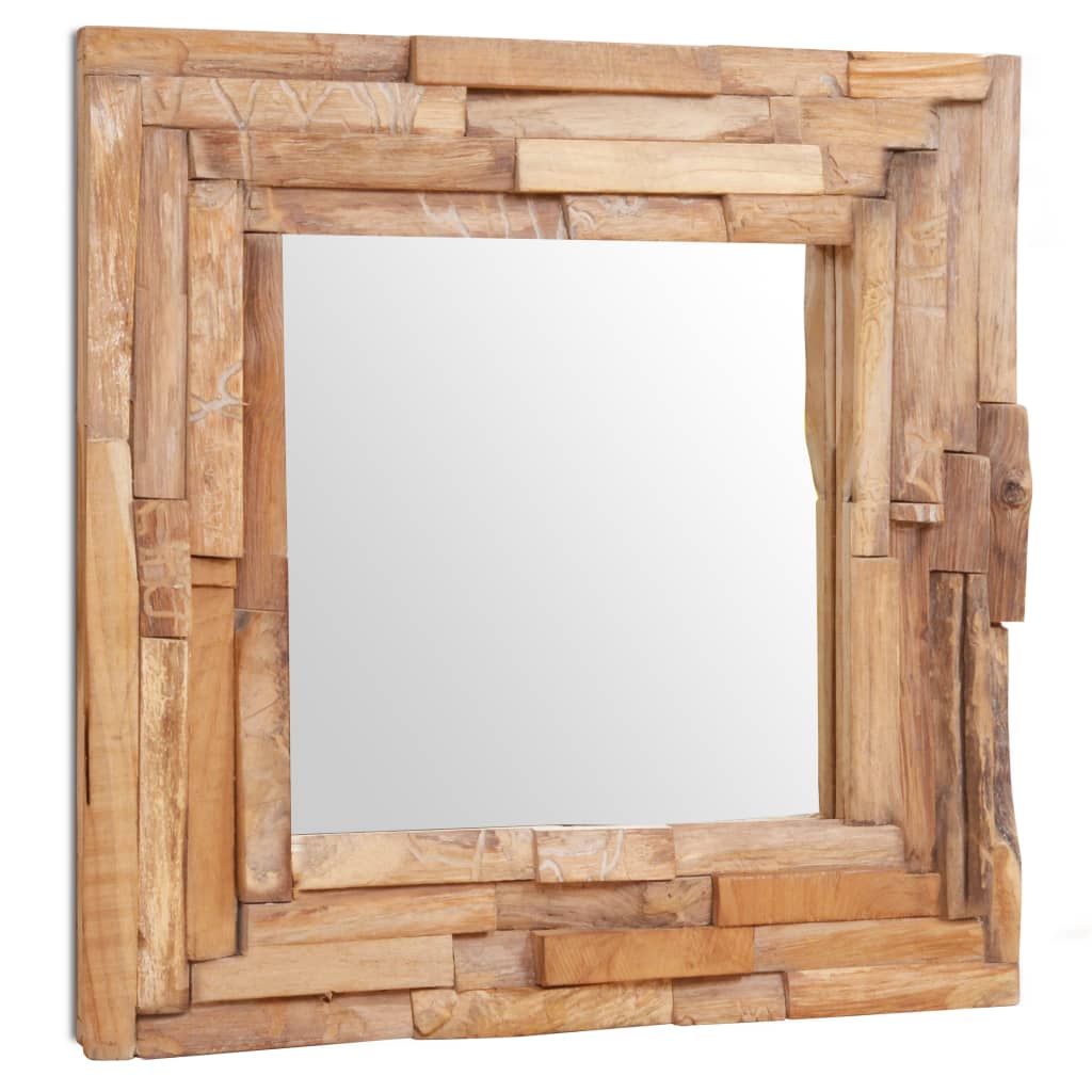 Oglindă decorativă din lemn de tec, 60 x 60 cm, pătrat Lando - Lando
