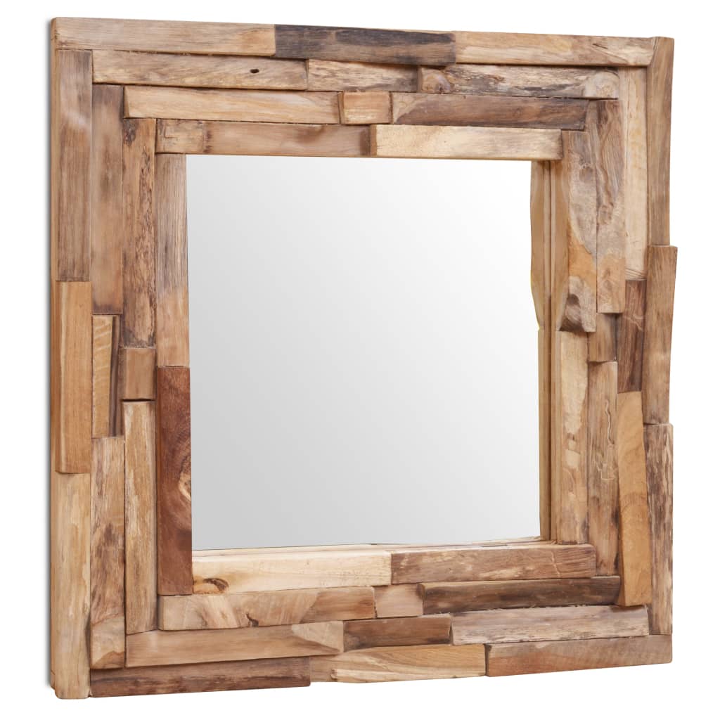 Oglindă decorativă din lemn de tec, 60 x 60 cm, pătrat Lando - Lando