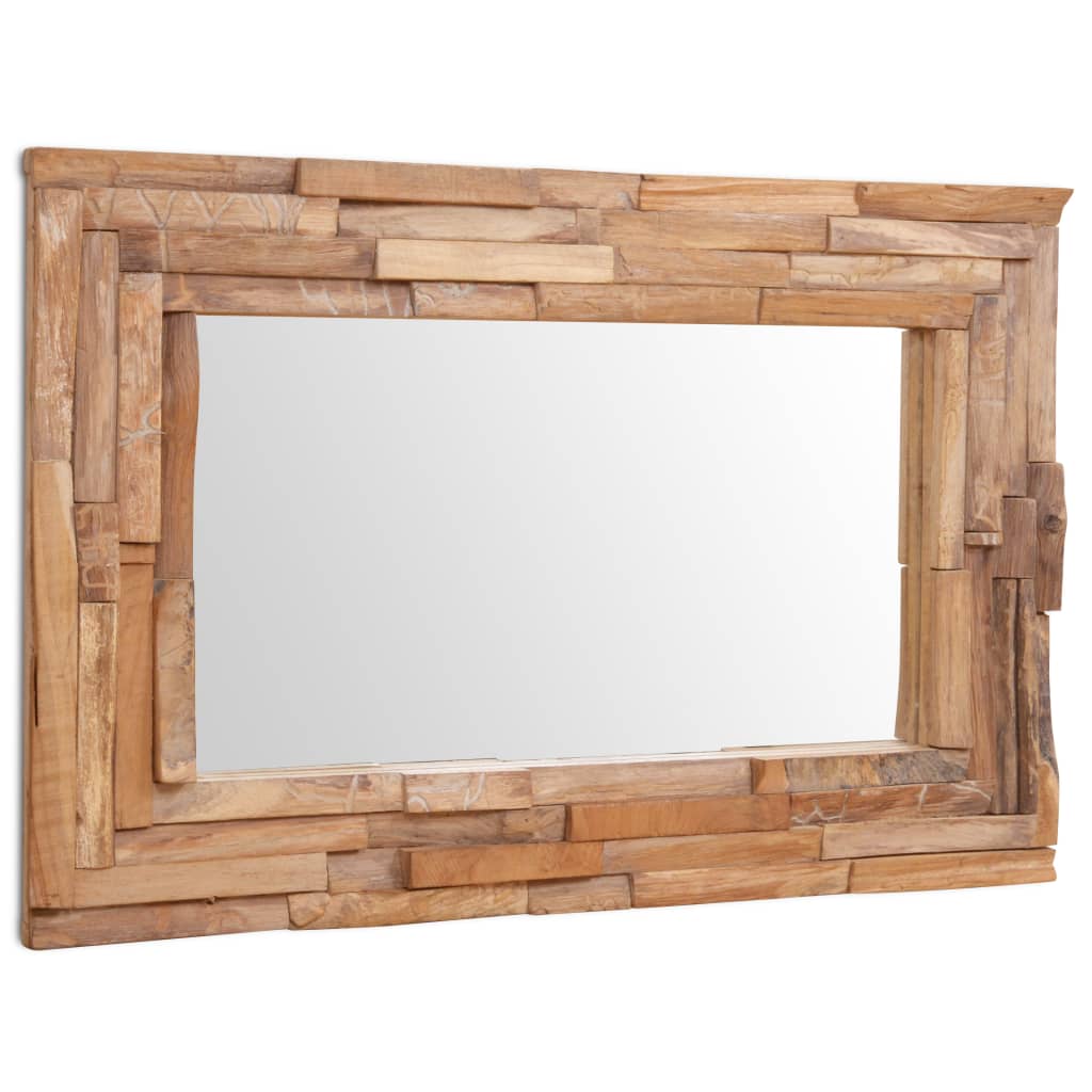 Oglindă decorativă din lemn de tec, 90 x 60 cm, dreptunghiular Lando - Lando