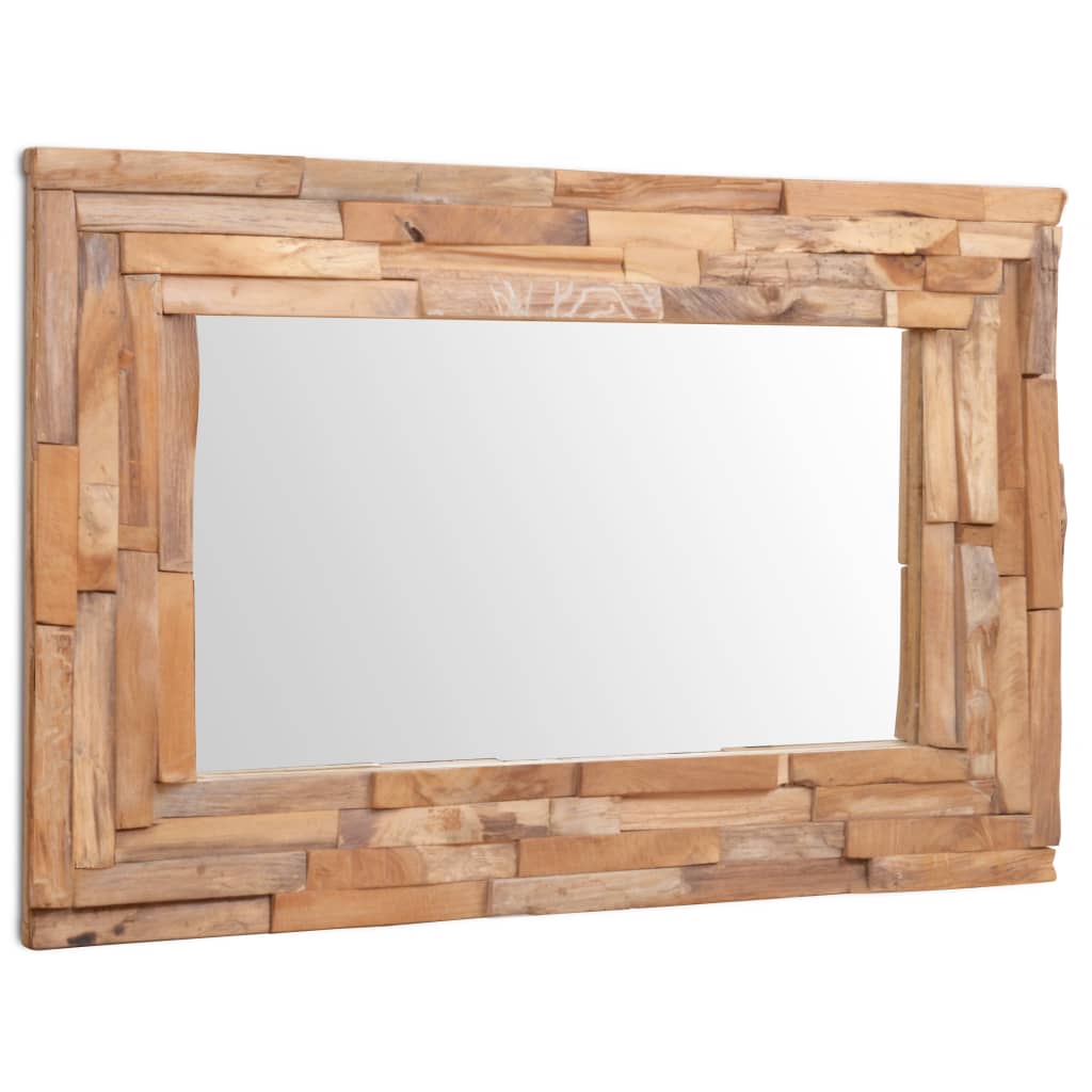 Oglindă decorativă din lemn de tec, 90 x 60 cm, dreptunghiular Lando - Lando