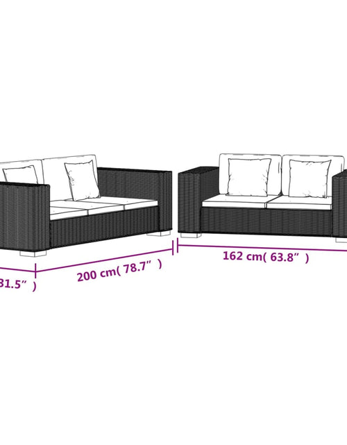 Загрузите изображение в средство просмотра галереи, Set canapele de 2 și 3 locuri din poliratan - Lando
