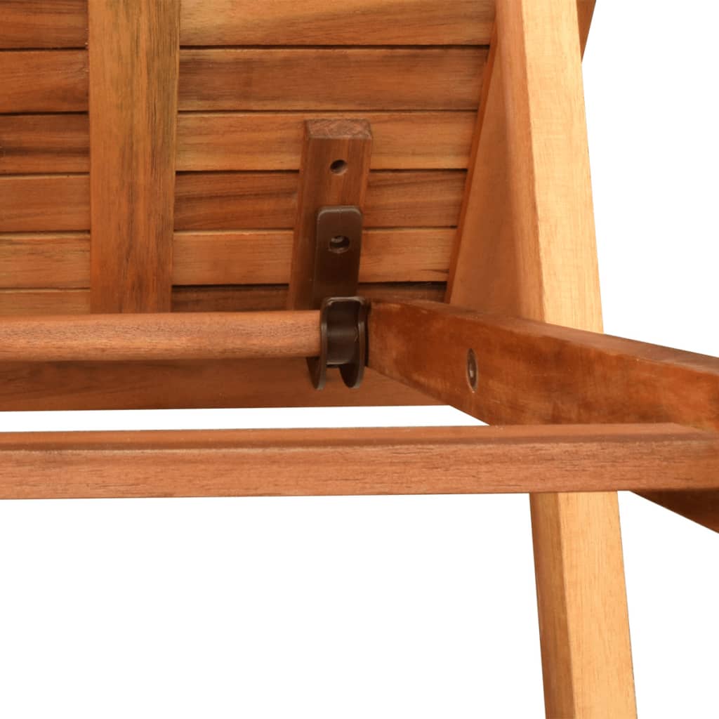 Șezlonguri cu masă, 2 buc., lemn masiv de acacia - Lando