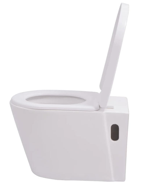 Încărcați imaginea în vizualizatorul Galerie, Vas toaletă suspendat cu rezervor încastrat, ceramică, alb - Lando
