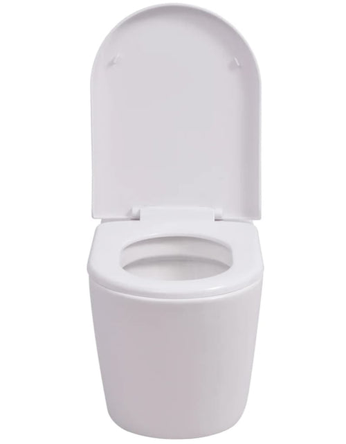 Încărcați imaginea în vizualizatorul Galerie, Vas toaletă suspendat cu rezervor încastrat, ceramică, alb - Lando
