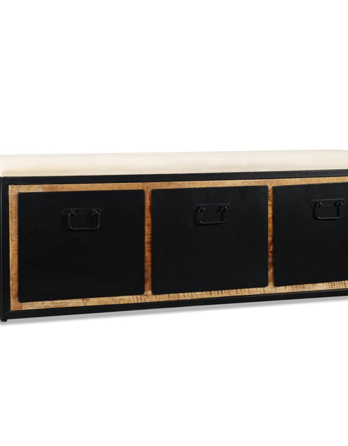 Încărcați imaginea în vizualizatorul Galerie, Bancă depozitare cu 3 sertare, lemn masiv de mango 120x30x40 cm - Lando
