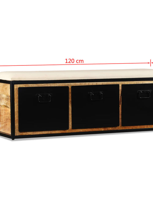 Загрузите изображение в средство просмотра галереи, Bancă depozitare cu 3 sertare, lemn masiv de mango 120x30x40 cm - Lando
