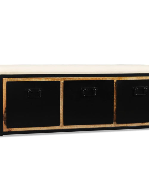 Încărcați imaginea în vizualizatorul Galerie, Bancă depozitare cu 3 sertare, lemn masiv de mango 120x30x40 cm - Lando
