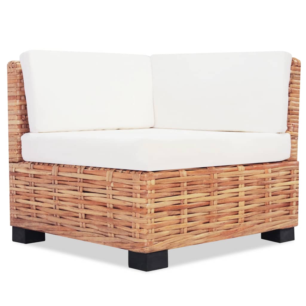 Set mobilier cu canapea 27 piese, culoare naturală, ratan - Lando