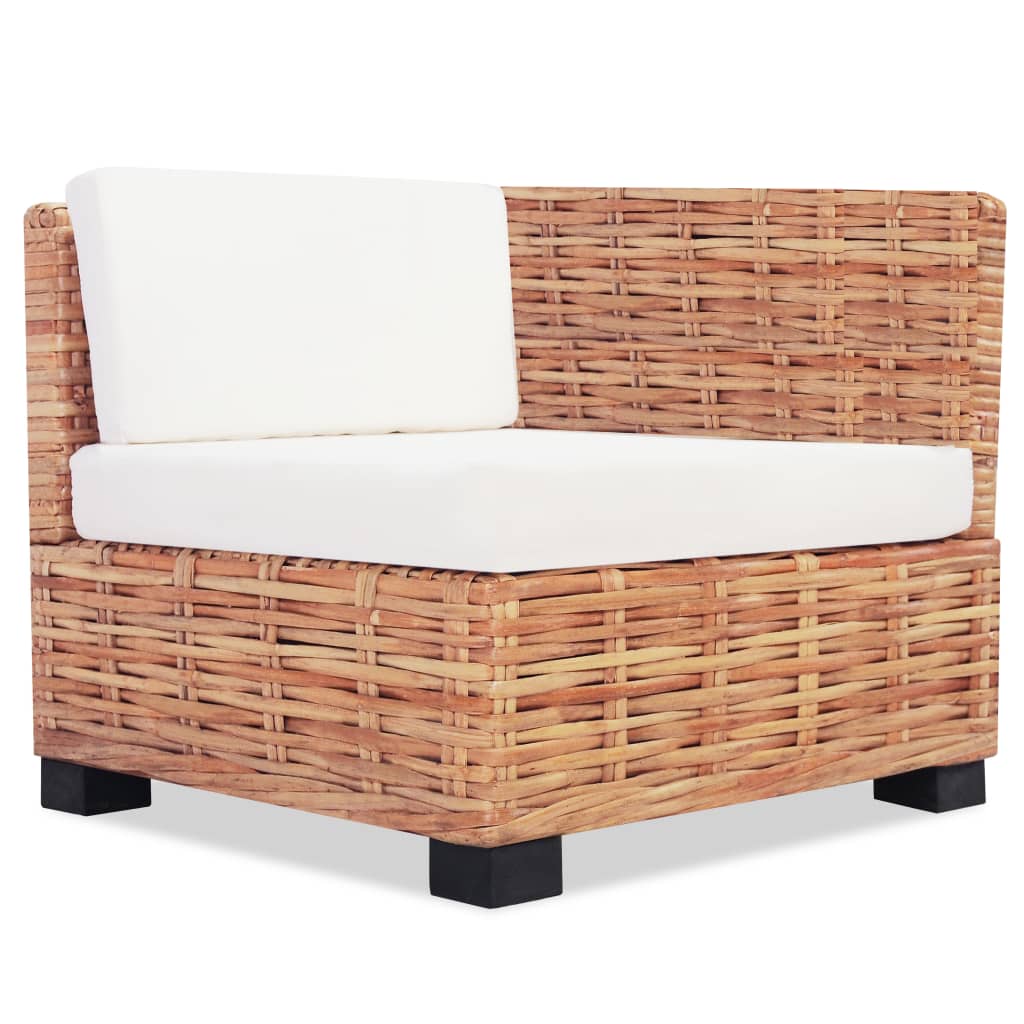 Set mobilier cu canapea 14 piese, culoare naturală, ratan - Lando