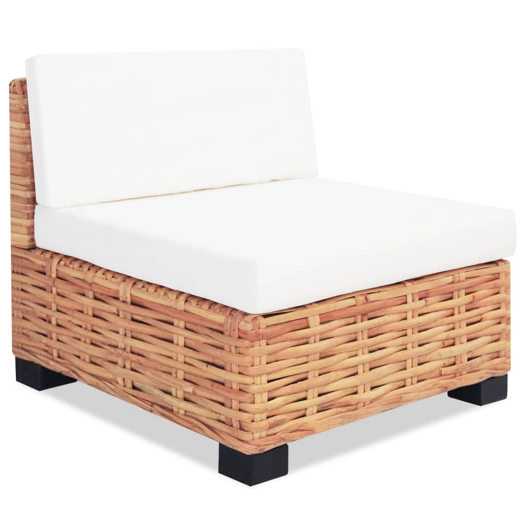 Set mobilier cu canapea 14 piese, culoare naturală, ratan - Lando