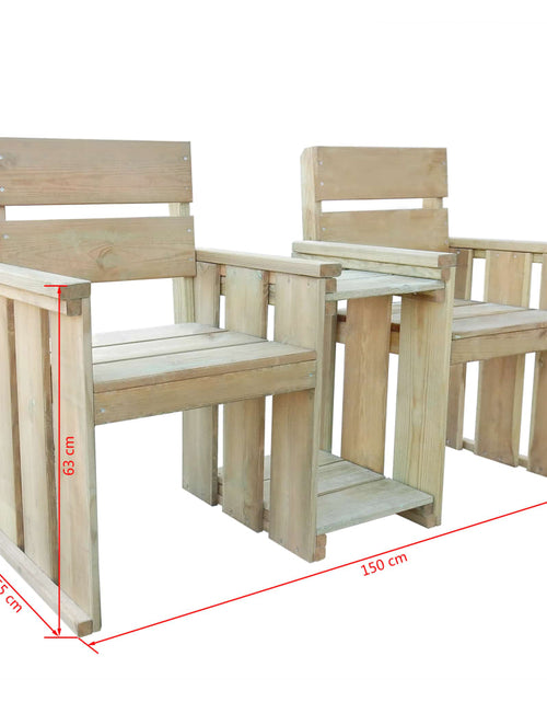 Загрузите изображение в средство просмотра галереи, Bancă de grădină cu 2 locuri, 150 cm, lemn de pin tratat - Lando
