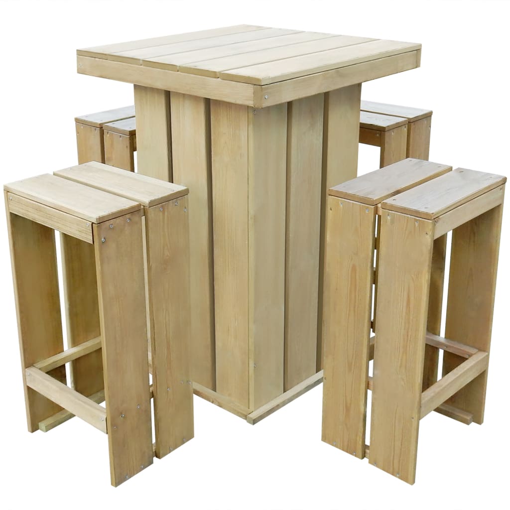 Set mobilier de exterior, 5 piese, lemn de pin tratat Lando - Lando