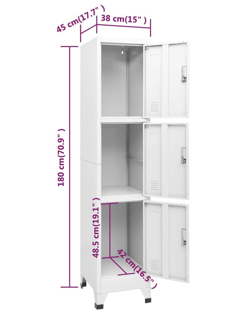 Загрузите изображение в средство просмотра галереи, Dulap vestiar cu 3 compartimente, 38x45x180 cm - Lando
