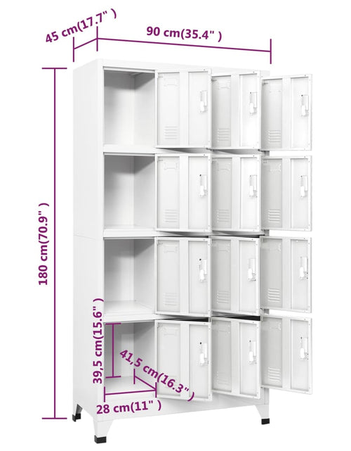 Загрузите изображение в средство просмотра галереи, Dulap vestiar cu 12 compartimente, 90x45x180 cm - Lando
