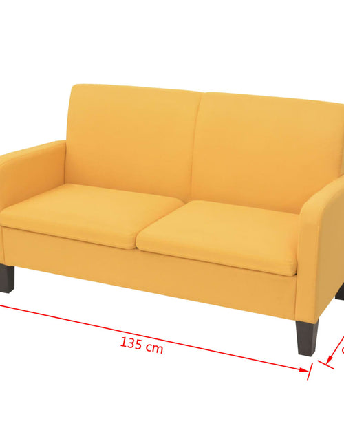 Încărcați imaginea în vizualizatorul Galerie, Canapea cu 2 locuri, 135 x 65 x 76 cm, galben - Lando
