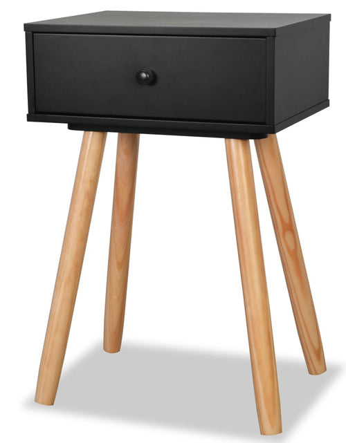 Загрузите изображение в средство просмотра галереи, Noptiere din lemn masiv de pin 2 buc, 40 x 30 x 61 cm, negru - Lando
