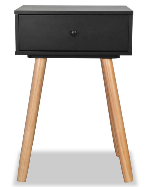 Încărcați imaginea în vizualizatorul Galerie, Noptiere din lemn masiv de pin 2 buc, 40 x 30 x 61 cm, negru - Lando
