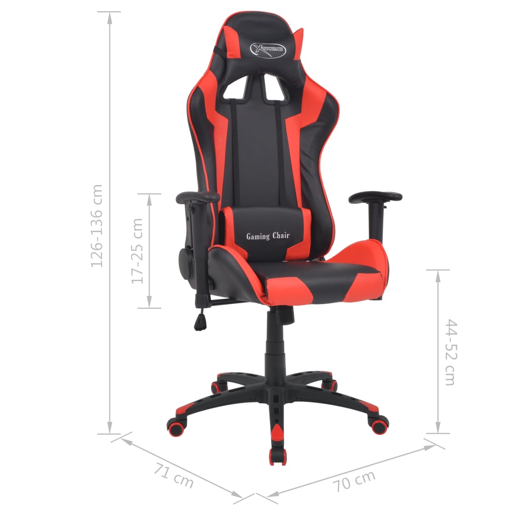 Scaun birou rabatabil, design racing, piele artificială, roșu - Lando