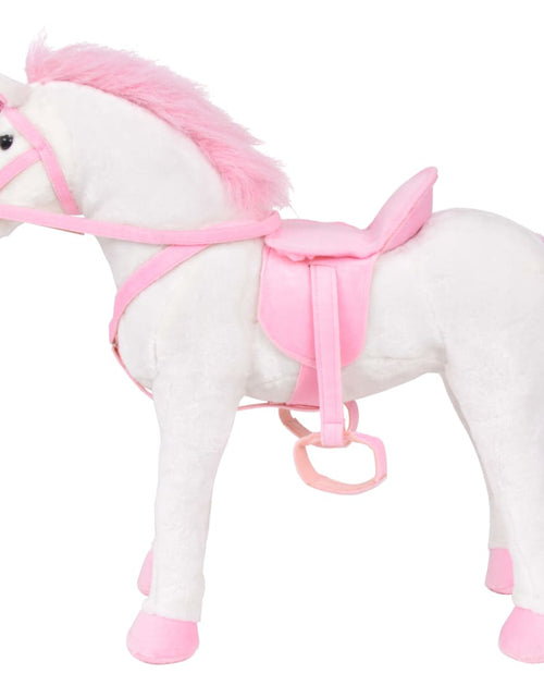 Загрузите изображение в средство просмотра галереи, Jucărie unicorn din pluș în picioare, alb și roz, XXL Lando - Lando
