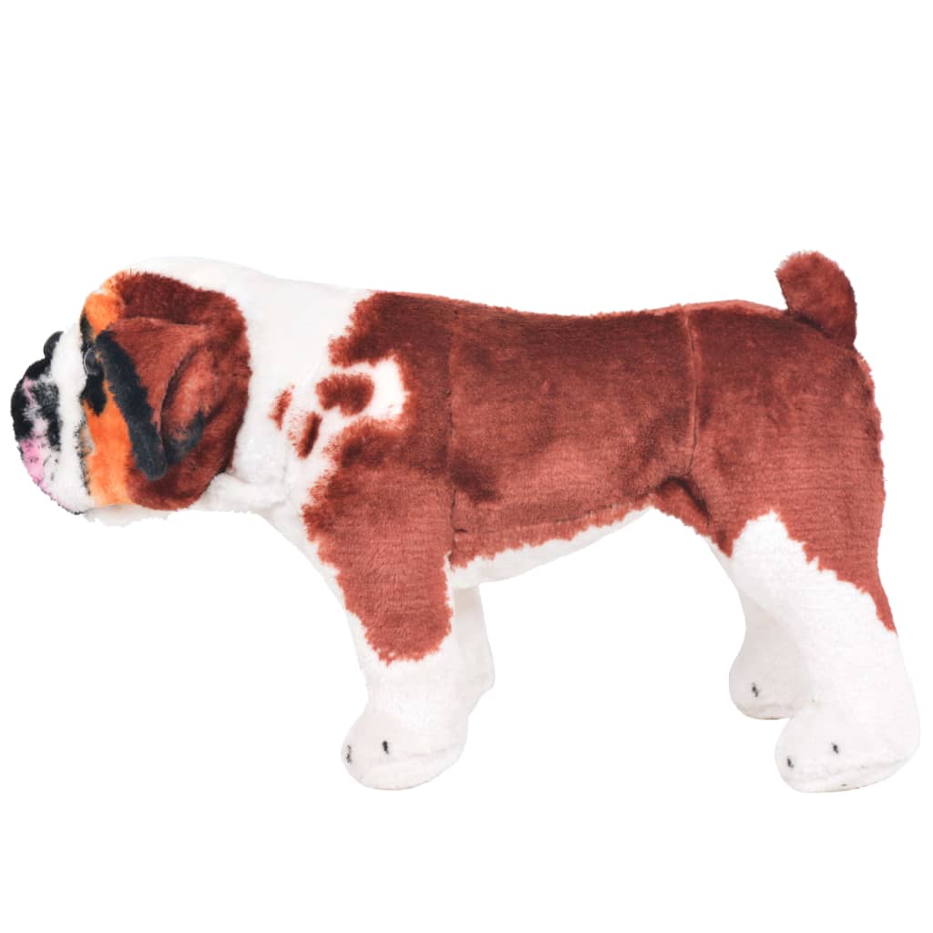 Jucărie bulldog din pluș în picioare, alb și maro, XXL Lando - Lando