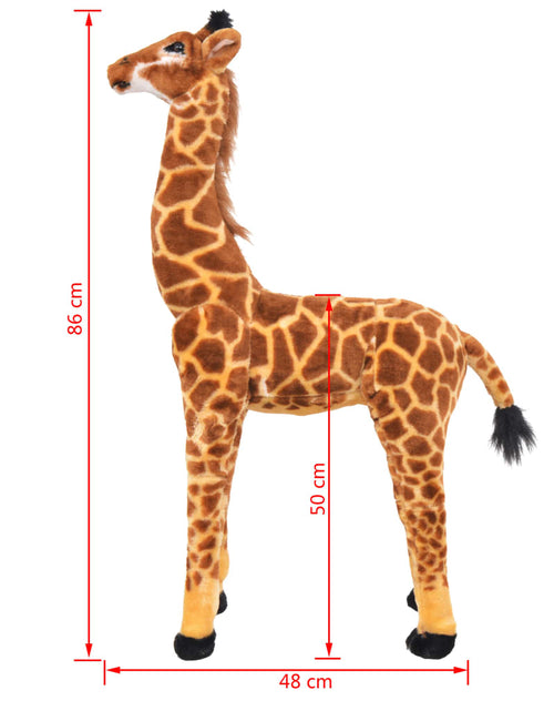 Загрузите изображение в средство просмотра галереи, Jucărie de pluș girafă în picioare, maro și galben, XXL Lando - Lando
