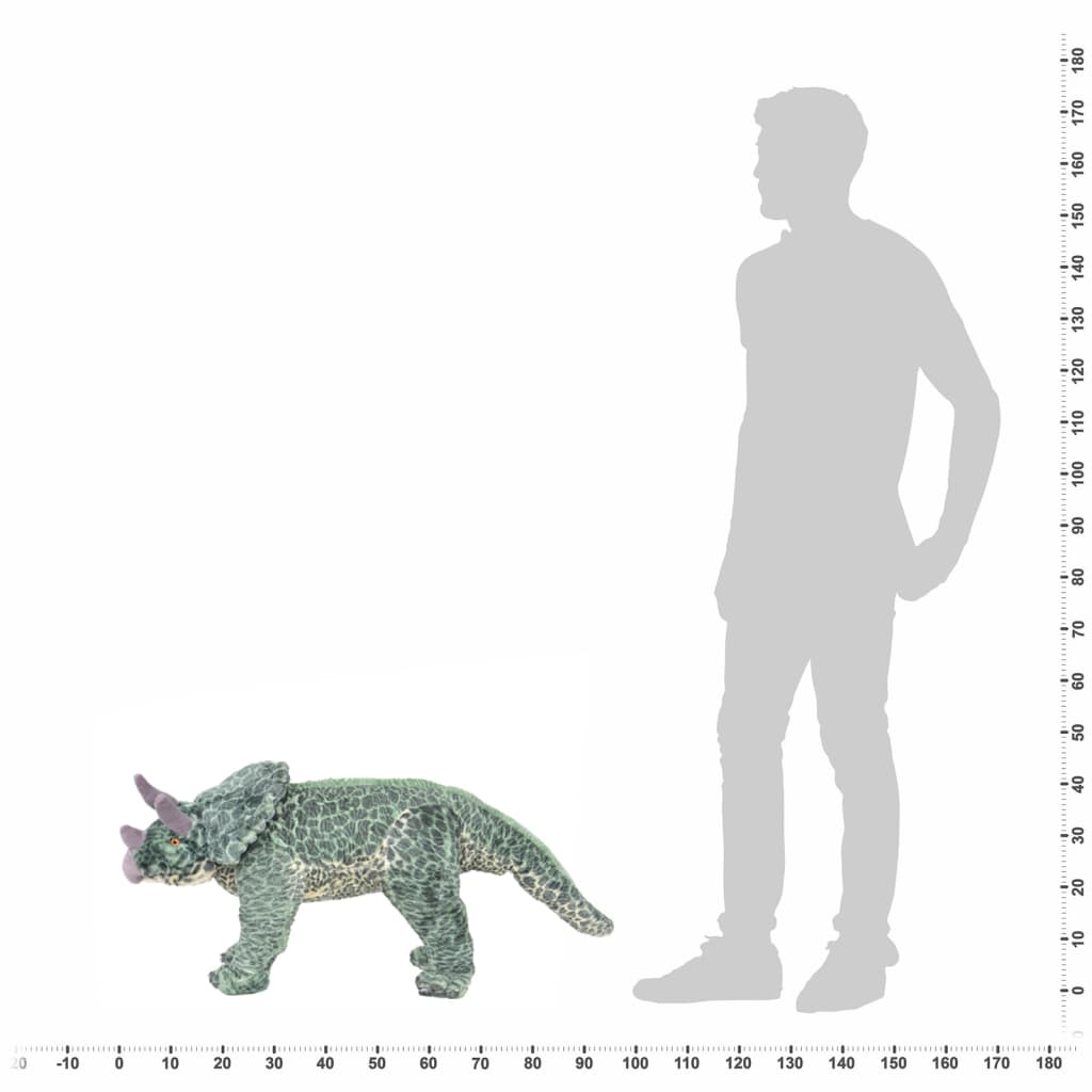 Jucărie din pluș dinozaur Triceratops în picioare, verde, XXL Lando - Lando