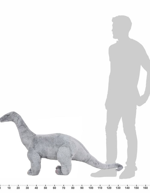 Загрузите изображение в средство просмотра галереи, Jucărie de pluș verticală dinozaur Brachiosaurus, gri XXL Lando - Lando
