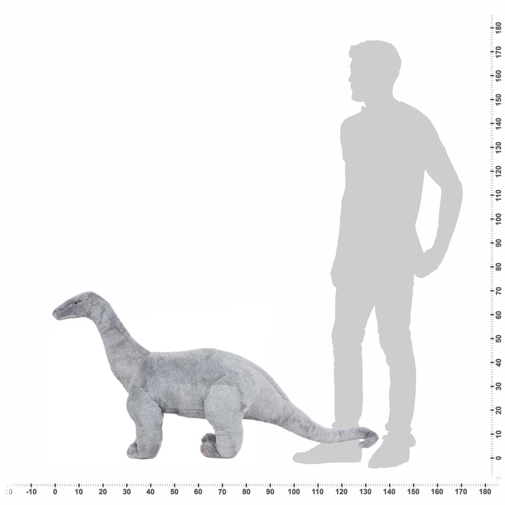Jucărie de pluș verticală dinozaur Brachiosaurus, gri XXL Lando - Lando