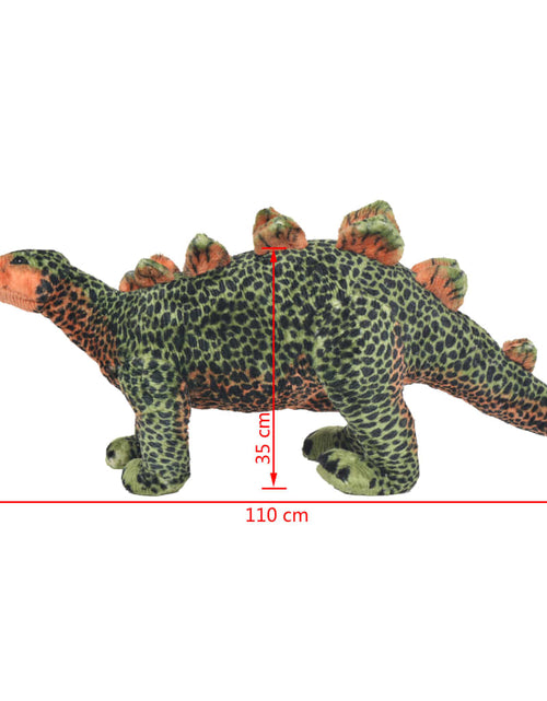 Încărcați imaginea în vizualizatorul Galerie, Jucărie de pluș dinozaur Stegosaurus, verde și portocaliu XXL - Lando
