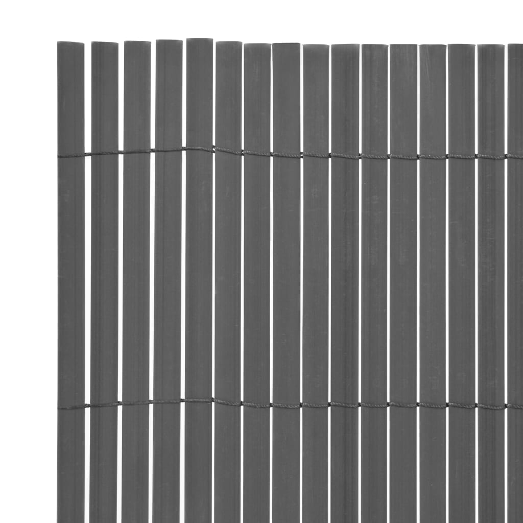 Gard pentru grădină cu două fețe, gri, 90 x 500 cm, PVC Lando - Lando