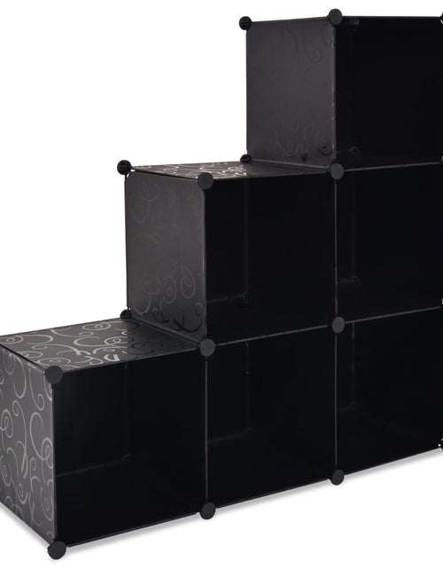 Încărcați imaginea în vizualizatorul Galerie, Dulap de depozitare tip cub, 6 compartimente, negru Lando - Lando
