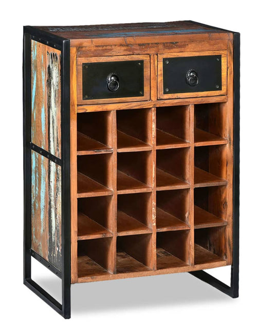 Încărcați imaginea în vizualizatorul Galerie, Suport de vin pentru 16 sticle, lemn masiv reciclat - Lando
