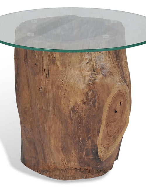 Încărcați imaginea în vizualizatorul Galerie, Măsuță de cafea, lemn de tec și sticlă, 50 x 40 cm Lando - Lando
