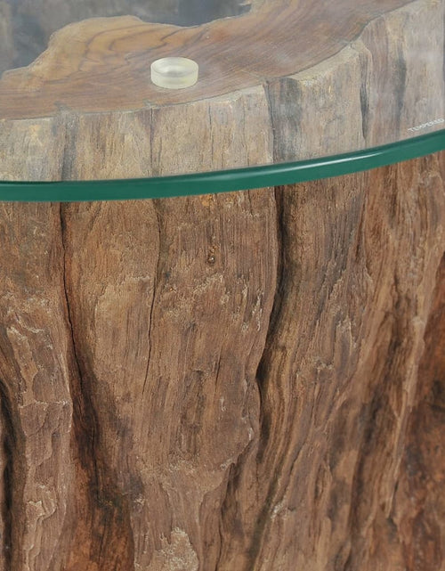 Încărcați imaginea în vizualizatorul Galerie, Măsuță de cafea, lemn de tec și sticlă, 50 x 40 cm Lando - Lando
