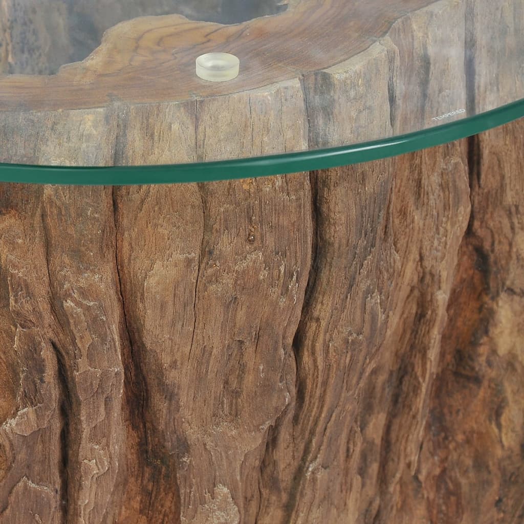 Măsuță de cafea, lemn de tec și sticlă, 50 x 40 cm Lando - Lando