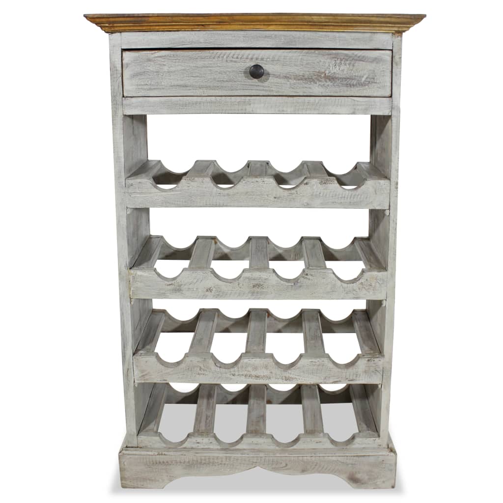 Suport sticle de vin, lemn masiv reciclat, 55 x 23 x 85 cm - Lando