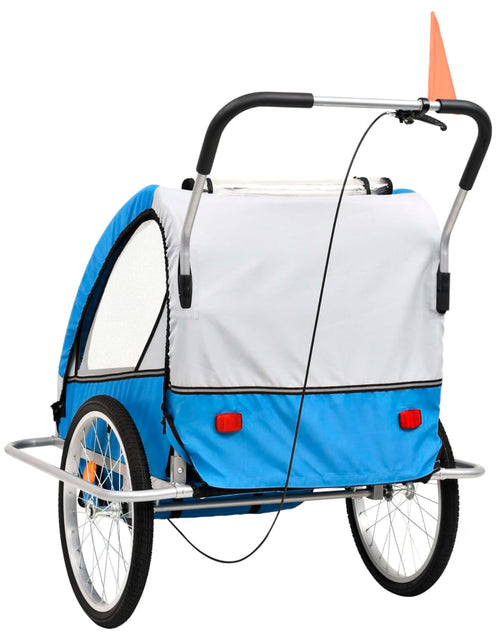 Încărcați imaginea în vizualizatorul Galerie, Remorcă bicicletă &amp; cărucior copii 2-în-1, Albastru și Gri Lando - Lando
