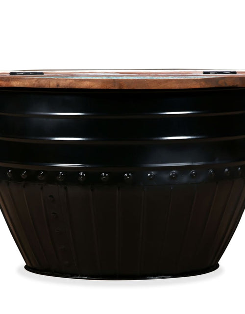 Încărcați imaginea în vizualizatorul Galerie, Măsuță de cafea în formă de butoi negru lemn masiv reciclat Lando - Lando
