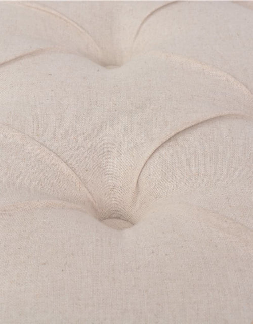 Încărcați imaginea în vizualizatorul Galerie, Bancă, alb crem, 110x38x48 cm, pânză și lemn masiv - Lando
