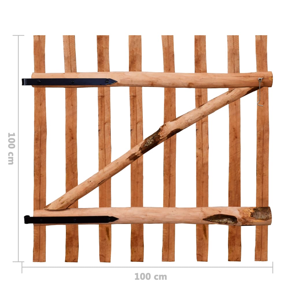 Poarta de gard simplă, lemn de alun tratat, 100 x 100 cm Lando - Lando